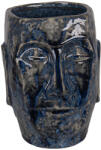 Clayre & Eef Set 2 ghivece flori ceramica albastra Face 17x14x21 cm (6CE1572L)