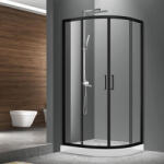 Fluminia Cabina de dus Fluminia, Meda Black, 90 x 90 cm, semirotunda, negru (S02QR01BL 90X200)