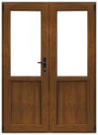 WindowMAG Usa din PVC cu geam termopan 2/3, 4 camere, Stejar auriu, 180×210, Prag Aluminiu, Stanga
