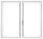 WindowMAG Fereastra PVC termopan, 4 camere, alb, 100 x 100 cm, fix + dubla deschidere, dreapta