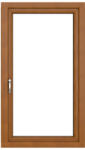 WindowMAG Fereastra PVC termopan, 4 camere, stejar auriu, 56 x 86 cm, dubla deschidere, dreapta