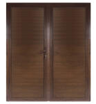 WindowMAG Usa din PVC cu panel PVC , 6 camere, Nuc, 200×210, Prag Aluminiu, Stanga