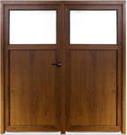 WindowMAG Usa din PVC cu geam termopan 1/3, 6 camere, Stejar auriu, 160×210, Prag PVC, Stanga