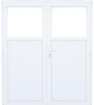 WindowMAG Usa din PVC cu geam termopan 1/3, 6 camere, Alb, 200×210, Prag Aluminiu, Dreapta