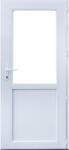WindowMAG Usa din PVC cu geam termopan 2/3, 6 camere, Alb, 87×202, Prag Aluminiu, Dreapta
