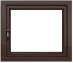 WindowMAG Fereastra PVC termopan, 6 camere, wenge, 56 x 56 cm, simpla deschidere, dreapta
