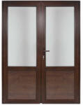 WindowMAG Usa din PVC cu geam termopan 2/3, 6 camere, Nuc, 200×210, Prag Aluminiu, Stanga