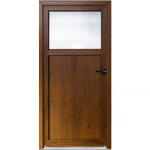 WindowMAG Usa din PVC cu geam termopan 1/3, 6 camere, Stejar auriu, 87×197, Prag Aluminiu, Stanga