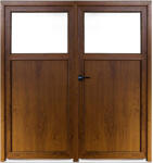 WindowMAG Usa din PVC cu geam termopan 1/3, 4 camere, Stejar auriu, 180×210, Prag PVC, Dreapta