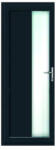 WindowMAG Usa din PVC cu geam termopan, montant vertical 1/3 tip 4, 4 camere, prag aluminiu, stanga , gri antracit , 88 x 200 cm