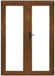 WindowMAG Usa din PVC cu geam termopan 3/3, 6 camere, Stejar auriu, 180×210, Prag Aluminiu, Dreapta