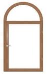 WindowMAG Fereastra PVC termopan cu arcada, 6 camere, stejar auriu, 152 x 85 cm, dubla deschidere + fix