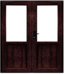 WindowMAG Usa din PVC cu geam termopan 2/3, 6 camere, Mahon, 160×210, Prag Aluminiu, Dreapta