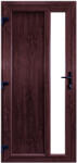 WindowMAG Usa din PVC cu geam termopan, montant vertical 1/3 tip 4, 6 camere, prag aluminiu, stanga , wenge , 68 x 190 cm