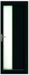 WindowMAG Usa din PVC cu geam termopan, montant vertical 1/3 tip 4, 6 camere, prag aluminiu, dreapta , black brown , 68 x 200 cm