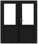 WindowMAG Usa din PVC cu geam termopan 2/3, 4 camere, Black Brown, 160×210, Prag Aluminiu, Dreapta