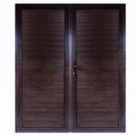 WindowMAG Usa din PVC cu geam termopan 1/3, 4 camere, Wenge, 160×210, Prag PVC, Dreapta