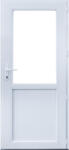 WindowMAG Usa din PVC cu geam termopan 2/3, 6 camere, Alb, 88×198, Prag Aluminiu, Dreapta