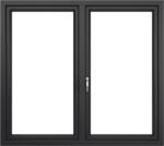 WindowMAG Fereastra PVC termopan, 6 camere, gri antracit, 116 x 116 cm, fix + dubla deschidere, dreapta