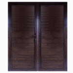 WindowMAG Usa din PVC cu geam termopan 1/3, 4 camere, Wenge, 200×210, Prag Aluminiu, Stanga