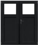 WindowMAG Usa din PVC cu geam termopan 1/3, 4 camere, Black Brown, 200×210, Prag PVC, Dreapta