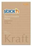 STICK N Öntapadó jegyzettömb, vonalas, 150x101 mm, 100 lap, STICK N Kraft Notes (SN21641) (21641)