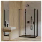 Omnires Cabina de dus dreptunghiulara cu usa cu balamale Omnires Manhattan negru mat/transparent 80x100 cm (MH8010BLTR)