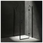 Omnires Cabina de dus patrata cu usa cu balamale Omnires Manhattan negru mat/transparent 90x90 cm (MH9090BLTR)