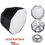  Bowens softbox 70cm octagonal alumínium gyűrű adapterrel