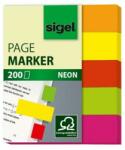 Sigel Jelölőcímke, papír, 5x40 lap, 12x50 mm, SIGEL "Neon Mini", vegyes szín (sihn655) - irodaszer