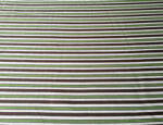  Zöld - fehér - barna csíkos bolyhos nem rugalmas futter textil - 140 cm