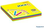 STICK N Öntapadó jegyzettömb, 76x76 mm, 100 lap, STICK N "Magic Pad" neon színek (SN21571) - kecskemetirodaszer