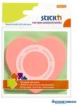 STICK N Öntapadó jegyzettömb, szív alakú, 70x70 mm, 50 lap, STICK N, rózsaszín (SN21545) - kecskemetirodaszer