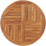 vidaXL Blat de masă rotund, 80 cm, lemn masiv de tec, 2, 5 cm (48986)