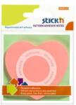 STICK N Öntapadó jegyzettömb, szív alakú, 70x70 mm, 50 lap, STICK N, rózsaszín (SN21545) - primatinta