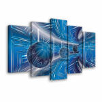 Consalnet Vászonkép 5 darabos, Kék alagút golyőval100x60 cm méretben (C5-10076S17)