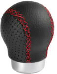 LAMPA Zero Sport sebváltógomb - fekete bőr, piros varrás - extracar