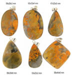  Pandantiv Jasp Bondar Natural cu Metal Alpaca - Oval - Picatura - Patrat - 47-63 x 22-44 x 3-6 mm - 1 Buc