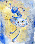 Ipicasso Set pictura pe numere, cu sasiu, Pisica futurista, 40x50 cm (PC4050927) Carte de colorat