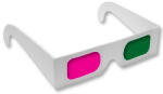 trendshop Magenta-zöld 3D szemüveg - Papírkeretes fehér (3d-m112) - trendshop