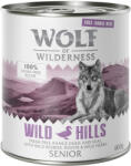 Wolf of Wilderness 6x800g Wolf of Wilderness "Free-Range Meat" Senior Wild Hills szabad tartású kacsa & borjú nedves kutyatáp