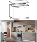 TEMPO KONDELA Konyhaszekrény, alsó, tölgyfa sonoma / fehér, CYRA ÚJ D 80