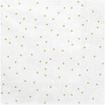 PartyDeco S. r. o Szalvéta, fehér, arany pöttyökkel, 33x33cm, 20 darab/csomag