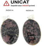  Pandantiv Rubin in Matrice Natural cu Metal Alpaca - Oval - 49-25-26 x 6 mm - 1 Buc