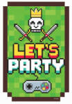  Game On party meghívó 6 db-os (MLG140224)