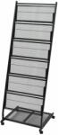 vidaXL Raft reviste A4, 47, 5x43x133 cm, negru (30100) Raft