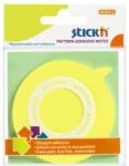 STICK N Öntapadó jegyzettömb, buborék alakú, 70x70 mm, 50 lap, STICK N, sárga (SN21544) - iroda24