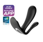 Satisfyer Презаредим вибратор с анален стимулатор и App Satisfyer Top Secret + черен
