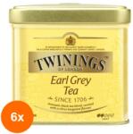 TWININGS Set 6 X Ceai Negru Earl Grey Cutie Metal Twinings 100 g