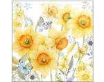 AMBIENTE Szalvéta 25x25cm 20db/csomag Classic Daffodils, Klasszikus nárcisz (AMB.12512690)
